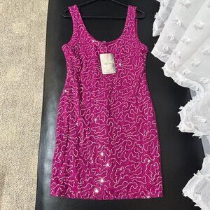 Lily Rose - Fuchsia Sequin Mini Dress, Size Extra Large (Junior)